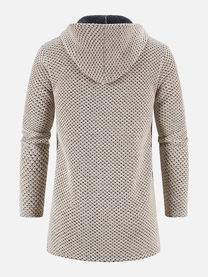 Langer Pullover aus Fleece mit Rundhalsausschnitt