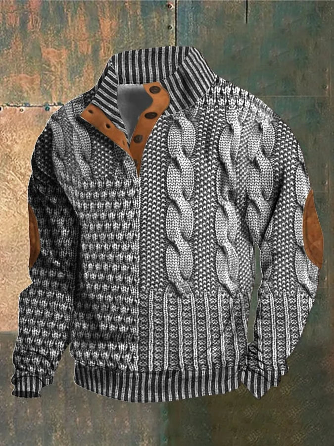 Retro Kaschmir Rollkragenpullover für Herren