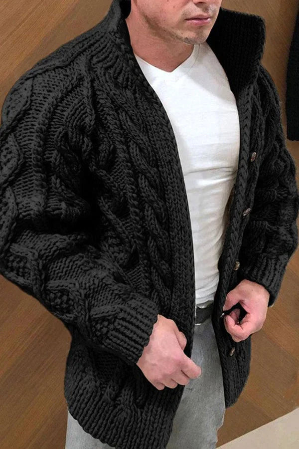 Strickjacke für Herren mit Stehkragen