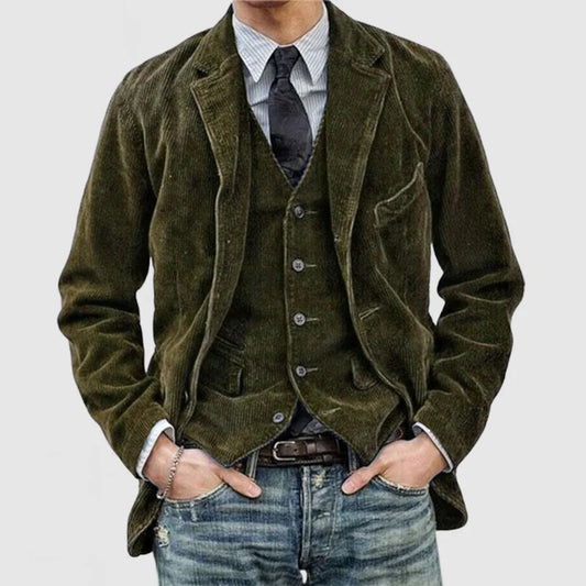 Vintage-Stil Cordjacke mit Aufschlägen für Herren