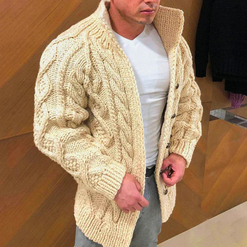 Strickjacke für Herren mit Stehkragen