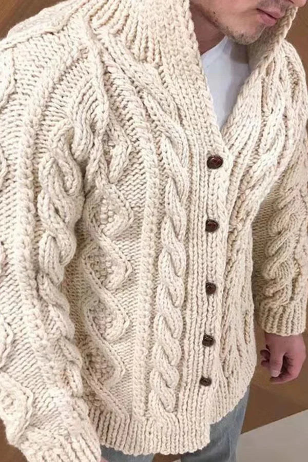 Strickjacke für Herren mit Stehkragen