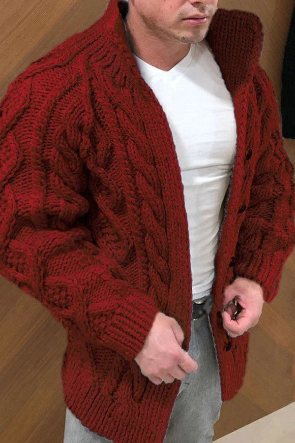 Strickjacke für Herren mit Stehkragen