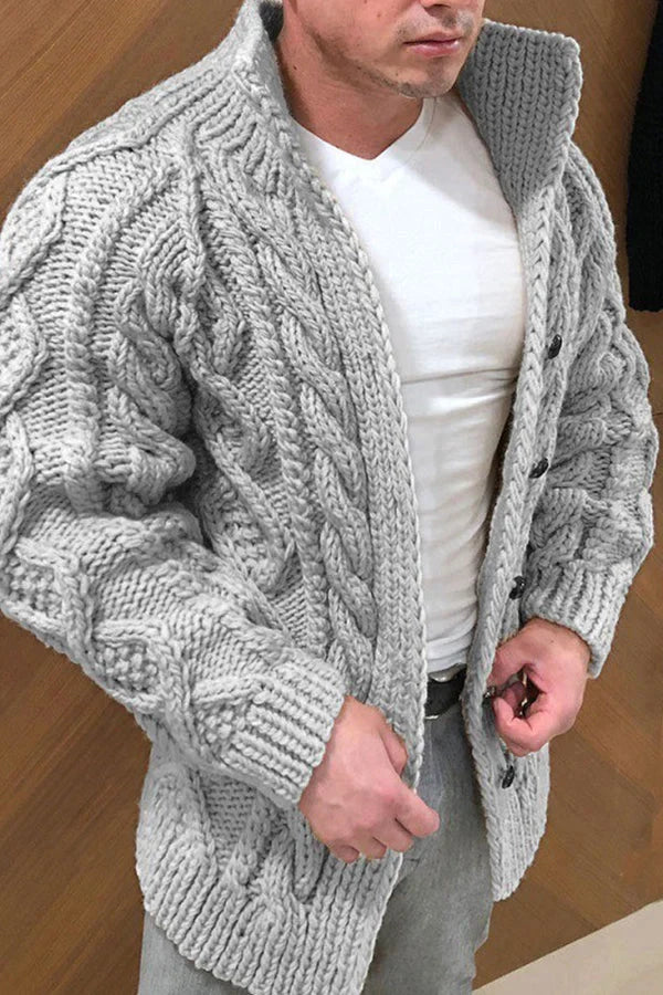 Strickjacke für Herren mit Stehkragen